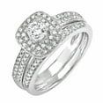 thumbnail image 1 of Dazzlingrock Collection 0.85 Carat (ctw) 14k Round Diamond Ladies Bridal Ring Engagement Set Matching Band, White Gold, Size 9.5, 1 of 1