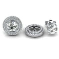 thumbnail image 1 of Dazzlingrock Collection 0.85 Carat (ctw) 14k White Diamond Round Shape Double Row Removable Jackets for Stud Earrings, White Gold, 1 of 1
