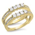 thumbnail image 1 of Dazzlingrock Collection 0.90 CT 10K Princess White Diamond Ladies Wedding Ring, Yellow Gold, Size 7, 1 of 1