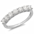 thumbnail image 1 of Dazzlingrock Collection 0.90 Carat (ctw) 10K Round White Diamond 7 Stone Bridal Anniversary Ring, White Gold, Size 7.5, 1 of 1