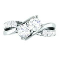 thumbnail image 1 of Dazzlingrock Collection 0.90 Carat (ctw) 14K Round Diamond Two Stone Bypass Bridal Engagement Ring, White Gold, Size 5, 1 of 1