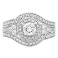 thumbnail image 1 of Dazzlingrock Collection 0.90 Carat (ctw) 14K Round Diamond Vintage Twisted Bridal Halo Engagement Ring, White Gold, Size 6, 1 of 2