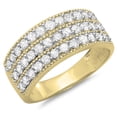 thumbnail image 1 of Dazzlingrock Collection 0.95 Carat (ctw) 10K Round Cut Diamond Ladies Anniversary Wedding Band 1 CT, Yellow Gold, Size 5, 1 of 1
