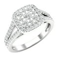 thumbnail image 1 of Dazzlingrock Collection 0.95 Carat (ctw) 10K Round White Diamond Ladies Split Shank Engagement Ring 1 CT, White Gold, Size 8, 1 of 5