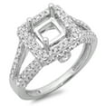 thumbnail image 1 of Dazzlingrock Collection 0.95 Carat (ctw) 14K Round Diamond Split Shank Semi Mount Engagement Ring 1 CT, White Gold, Size 4, 1 of 4