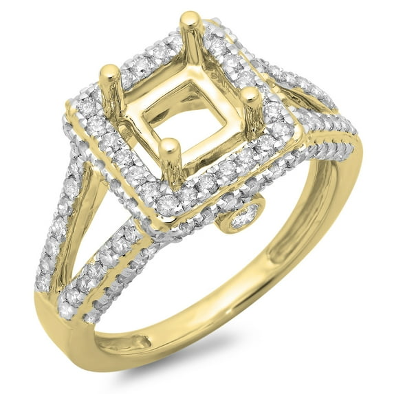 Dazzlingrock Collection 0.95 Carat (ctw) 14K Round Diamond Split Shank Semi Mount Engagement Ring 1 CT, Yellow Gold, Size 7.5