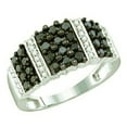 thumbnail image 1 of Dazzlingrock Collection 0.97 Carat (ctw) 10k Black & White Diamond Ladies Cocktail Right Hand Fashion Ring, White Gold, 1 of 1