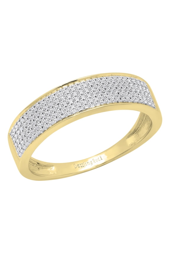 Collection 035 CT Round White Diamond Mens Wedding Band in 10K Yellow Gold, Size 11