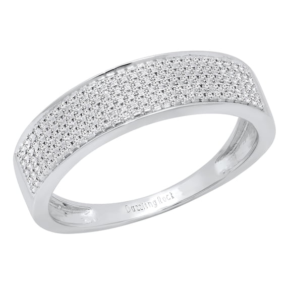 Dazzlingrock Collection 035 CT Round White Diamond Mens Wedding Band in 14K White Gold, Size 11