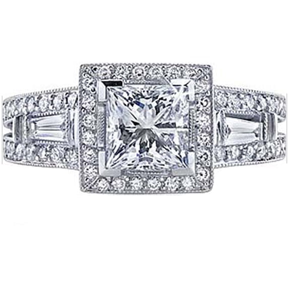 Dazzlingrock Collection 1.00 Carat (Ctw) 14k Round Diamond Ladies Bridal Semi Mount Ring Engagement (No Center Stone), White Gold, Size 8.5