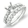 thumbnail image 1 of Dazzlingrock Collection 1.00 Carat (Ctw) 14k Round Diamond Ladies Bridal Semi Mount Ring Set with Matching Wedding Band (No Center Stone), White Gold, Size 7.5, 1 of 1