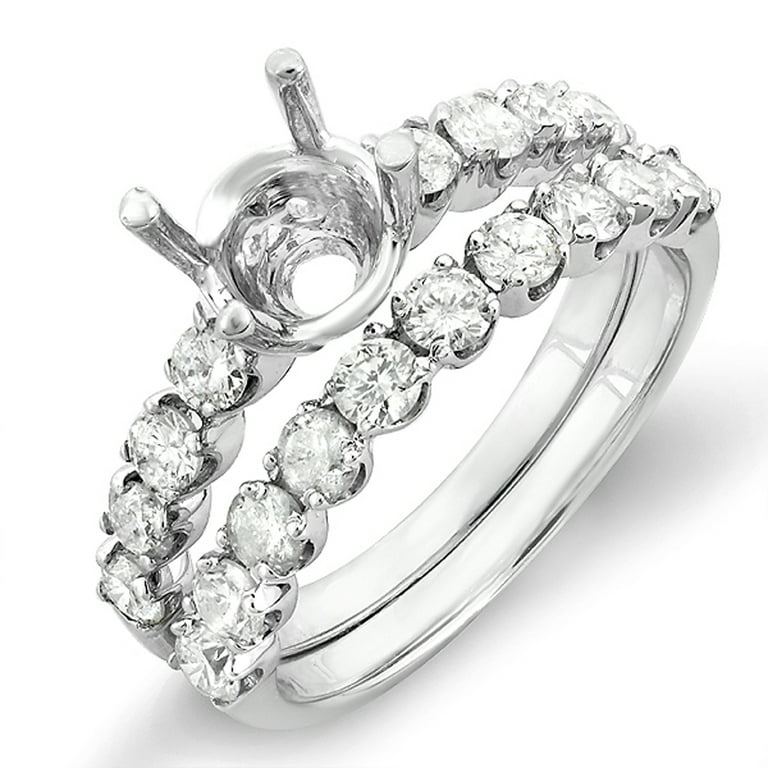 LADIES SEMI MOUNT RING 1.00CT ROUND DIAMOND 14K WHITE GOLD LADIES SEMI MOUNT RING 1.00CT ROUND DIAMOND 14K WHITE GOLD