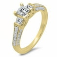 thumbnail image 1 of Dazzlingrock Collection 1.00 Carat (ctw) 10k Princess & Round 3 Stone Diamond Ladies Bridal Engagement Ring 1 CT, Yellow Gold, Size 8, 1 of 7
