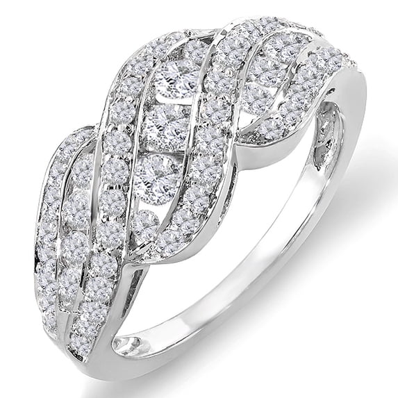 Dazzlingrock Collection 1.00 Carat (ctw) 10k Round Diamond Ladies Cocktail Ring 1 CT, Rose Gold, Size 8