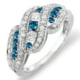 thumbnail image 1 of Dazzlingrock Collection 1.00 Carat (ctw) 10k White And Blue Dimaond Ladies Cocktail Right Hand Ring 1 CT, White Gold, Size 6.5, 1 of 1