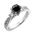 thumbnail image 1 of Dazzlingrock Collection 1.00 Carat (ctw) 14K Black And White Diamond 3 Stone Bridal Engagement Ring 1 CT, White Gold, Size 9, 1 of 1