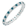 thumbnail image 1 of Dazzlingrock Collection 1.00 Carat (ctw) 14K Blue & White Diamond Ladies Eternity Wedding Band 1 CT, White Gold, Size 7, 1 of 1