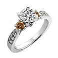thumbnail image 1 of Dazzlingrock Collection 1.00 Carat (ctw) 14K Champagne And White Diamond 3 Stone Engagement Ring 1 CT, White Gold, Size 5.5, 1 of 1
