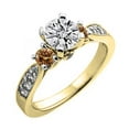 thumbnail image 1 of Dazzlingrock Collection 1.00 Carat (ctw) 14K Champagne And White Diamond 3 Stone Engagement Ring 1 CT, Yellow Gold, Size 5, 1 of 1