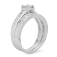thumbnail image 1 of Dazzlingrock Collection 1.00 Carat (ctw) 14K Princess Diamond Ladies Bridal Engagement Ring Set, White Gold, Size 4.5, 1 of 2