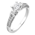 thumbnail image 1 of Dazzlingrock Collection 1.00 Carat (ctw) 14K Princess & Round 3 Stone Diamond Ladies Bridal Engagement Ring, White Gold, Size 6, 1 of 1