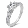 thumbnail image 1 of Dazzlingrock Collection 1.00 Carat (ctw) 14K Princess & Round Diamond Ladies Engagement Ring 1 CT, White Gold, Size 5, 1 of 10