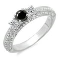 thumbnail image 1 of Dazzlingrock Collection 1.00 Carat (ctw) 14K Round Black & White Diamond Bridal Engagement Ring 1 CT, White Gold, Size 4, 1 of 1