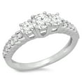 thumbnail image 1 of Dazzlingrock Collection 1.00 Carat (ctw) 14K Round Cut Diamond Ladies Bridal 3 Stone Engagement Ring 1 CT, White Gold, Size 9, 1 of 1