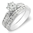 thumbnail image 1 of Dazzlingrock Collection 1.00 Carat (ctw) 14K Round Diamond Ladies Bridal Engagement Ring Set 1 CT, White Gold, Size 4, 1 of 1
