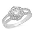thumbnail image 1 of Dazzlingrock Collection 1.00 Carat (ctw) 14K Round White Cubic Zirconia CZ Bridal Engagement Ring 1 CT, White Gold, Size 7, 1 of 1