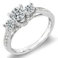 thumbnail image 1 of Dazzlingrock Collection 1.00 Carat (ctw) 14K Round White Diamond 3 Stone Bridal Engagement Ring 1 CT, White Gold, Size 7.5, 1 of 1