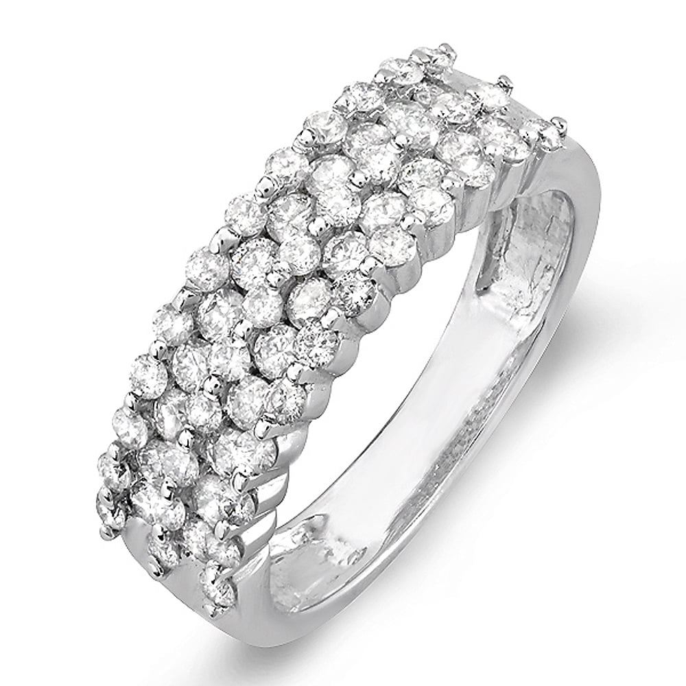 Dazzlingrock Collection 1.00 Carat (ctw) 14K Round White Diamond Bridal  Anniversary Wedding Band Ring 1 CT, White Gold, Size 6 - Walmart.com