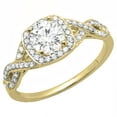 thumbnail image 1 of Dazzlingrock Collection 1.00 Carat (ctw) 14K Round White Diamond Swirl Split Shank Halo Engagement Ring, Yellow Gold, Size 8.5, 1 of 4