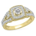 thumbnail image 1 of Dazzlingrock Collection 1.00 Carat (ctw) 14K White Diamond Ladies Bridal Halo Style Engagement Ring 1 CT, Yellow Gold, Size 6.5, 1 of 1