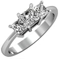 thumbnail image 1 of Dazzlingrock Collection 1.00 Carat (ctw) 14k Princess Cut Diamond Ladies Bridal 3 Stone Engagement Ring 1 CT, White Gold, Size 7, 1 of 1