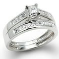 thumbnail image 1 of Dazzlingrock Collection 1.00 Carat (ctw) 14k Princess Diamond Ladies Bridal Ring Engagement Set 1 CT, White Gold, Size 9, 1 of 1