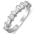 thumbnail image 1 of Dazzlingrock Collection 1.00 Carat (ctw) 14k Round & Baguette Diamond Ladies Anniversary Wedding Ring Matching Band 1 CT, White Gold, Size 5.5, 1 of 1