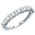 thumbnail image 1 of Dazzlingrock Collection 1.00 Carat (ctw) 14k Round Diamond Ladies Anniversary Wedding Ring Band Stackable 1 CT, White Gold, Size 7, 1 of 1