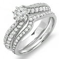 thumbnail image 1 of Dazzlingrock Collection 1.00 Carat (ctw) 14k Round Diamond Ladies Bridal Engagement Ring Band Set 1 CT, White Gold, Size 9.5, 1 of 1