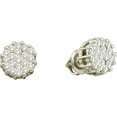 thumbnail image 1 of Dazzlingrock Collection 1.00 Carat (ctw) 14k White Diamond Ladies Cluster Flower Earrings, White Gold, 1 of 1