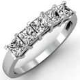 thumbnail image 1 of Dazzlingrock Collection 1.00 Carat (ctw) 18K Princess White Diamond 5 Stone Bridal Wedding Band 1 CT, White Gold, Size 9, 1 of 1