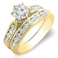 thumbnail image 1 of Dazzlingrock Collection 1.00 Carat (ctw) 18K Round Diamond Ladies Bridal Engagement Ring Set 1 CT, Yellow Gold, Size 5.5, 1 of 1
