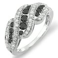 thumbnail image 1 of Dazzlingrock Collection 1.00 Carat (ctw) 18k White And Black Dimaond Ladies Cocktail Right Hand Ring 1 CT, White Gold, Size 7, 1 of 1