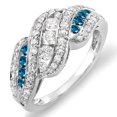 thumbnail image 1 of Dazzlingrock Collection 1.00 Carat (ctw) 18k White And Blue Dimaond Ladies Cocktail Right Hand Ring 1 CT, White Gold, Size 5.5, 1 of 1