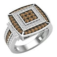 thumbnail image 1 of Dazzlingrock Collection 1.00 Carat (ctw) Round Champagne & White Diamond Bridal Right Hand Ring for Women in 925 Sterling Silver, Size 6.5, 1 of 6