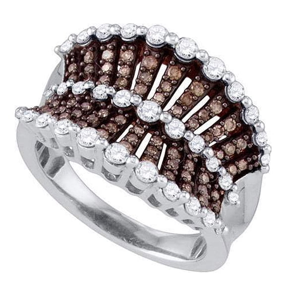 Dazzlingrock Collection 1.008Ctw Cognac Diamond Ladies Fashion Ring, White Gold, Size 7