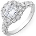 thumbnail image 1 of Dazzlingrock Collection 1.10 Carat (ctw) 14K Round Diamond Cluster Semi Mount Engagement Bridal Ring, White Gold, Size 8.5, 1 of 1