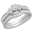 thumbnail image 1 of Dazzlingrock Collection 1.10 Carat (ctw) 14K Round White Diamond Engagement Bridal Ring Set 1 CT, White Gold, Size 7, 1 of 1