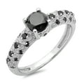 thumbnail image 1 of Dazzlingrock Collection 1.15 Carat (ctw) 10K Round Black Diamond Bridal Vintage & Antique Engagement Ring, White Gold, Size 9, 1 of 4