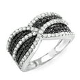 thumbnail image 1 of Dazzlingrock Collection 1.15 Carat (ctw) 10k Black & White Round Diamond Ladies Cocktail Ring, White Gold, Size 7.5, 1 of 1